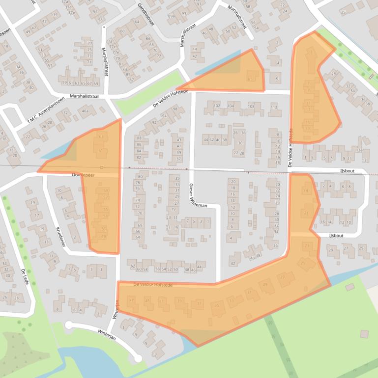 Kaart van postcodegebied 6671HD.