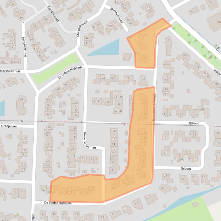 Kaart van postcodegebied 6671HG.