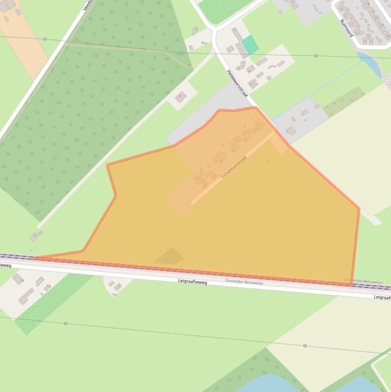 Kaart van postcodegebied 6671MB.