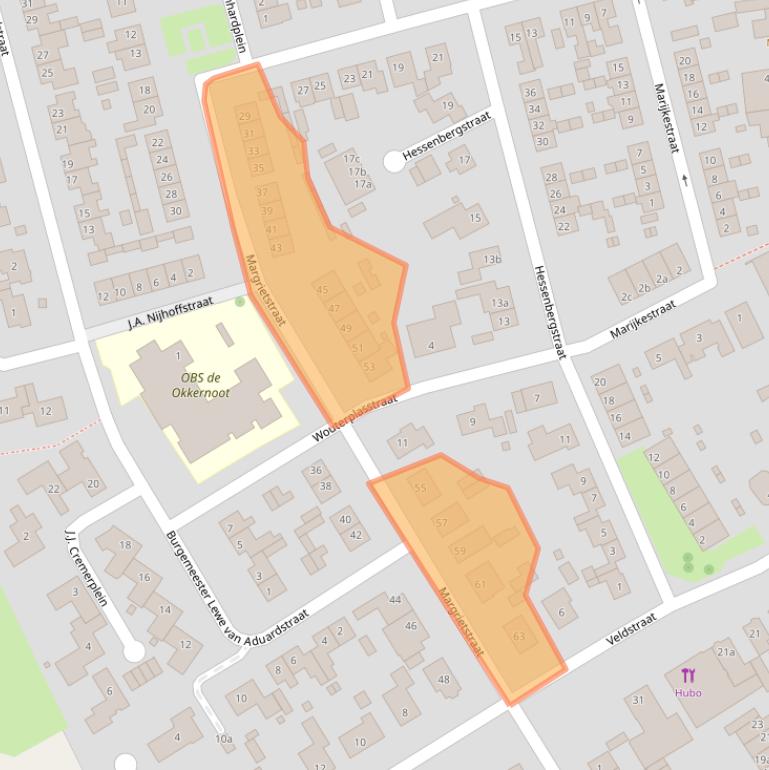 Kaart van postcodegebied 6671ZR.