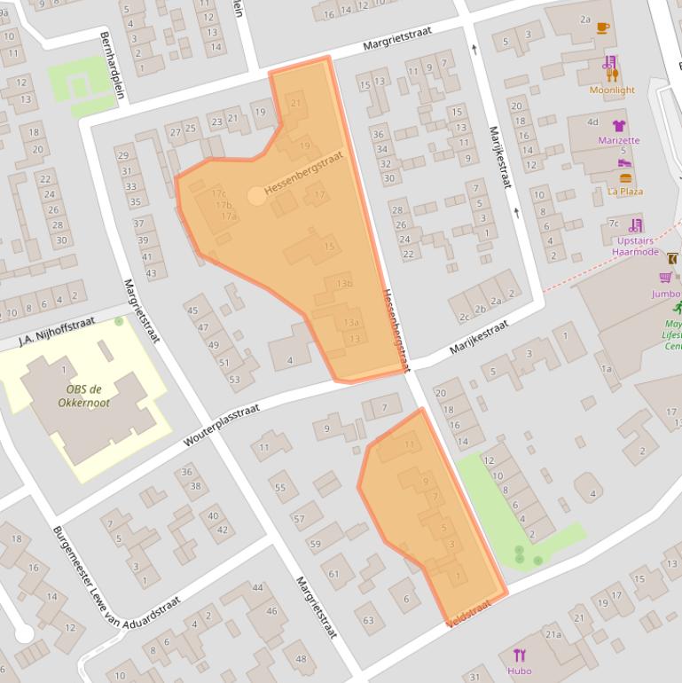 Kaart van postcodegebied 6671ZT.