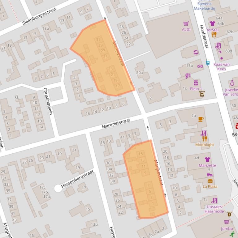 Kaart van postcodegebied 6671ZW.