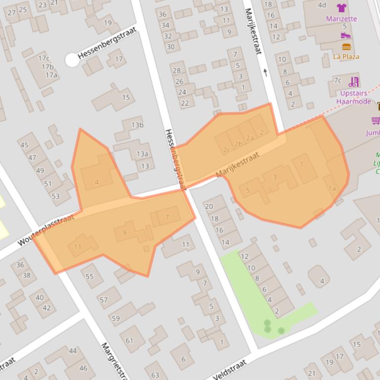 Kaart van postcodegebied 6671ZZ.