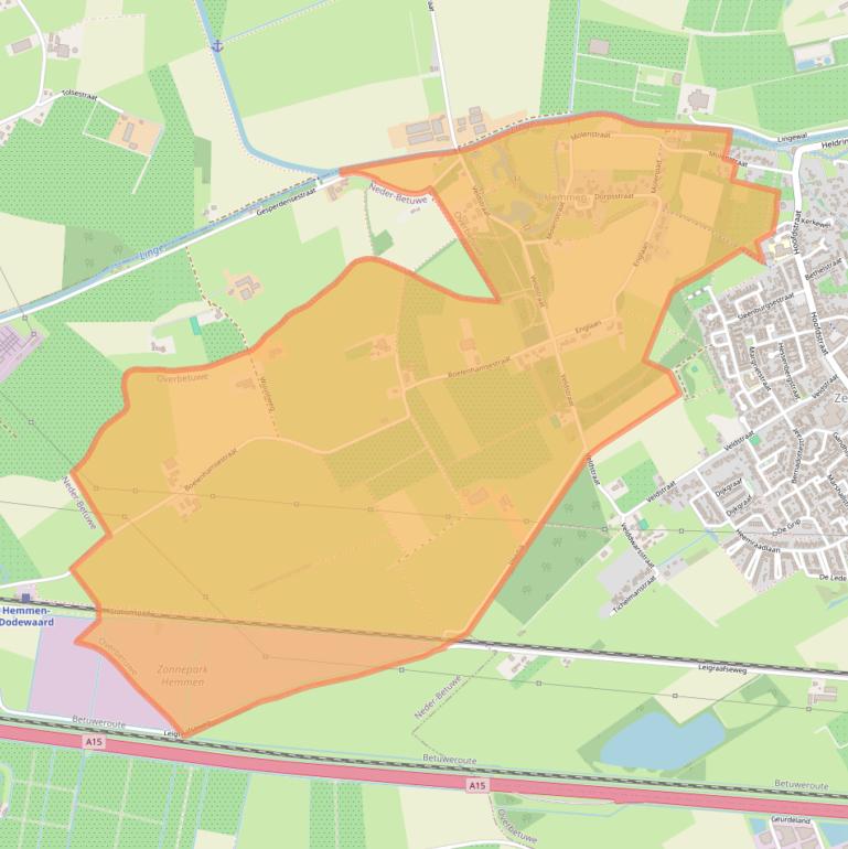 Kaart van postcodegebied 6672.