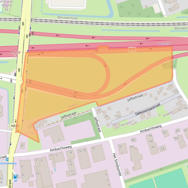 Kaart van postcodegebied 6673DG.