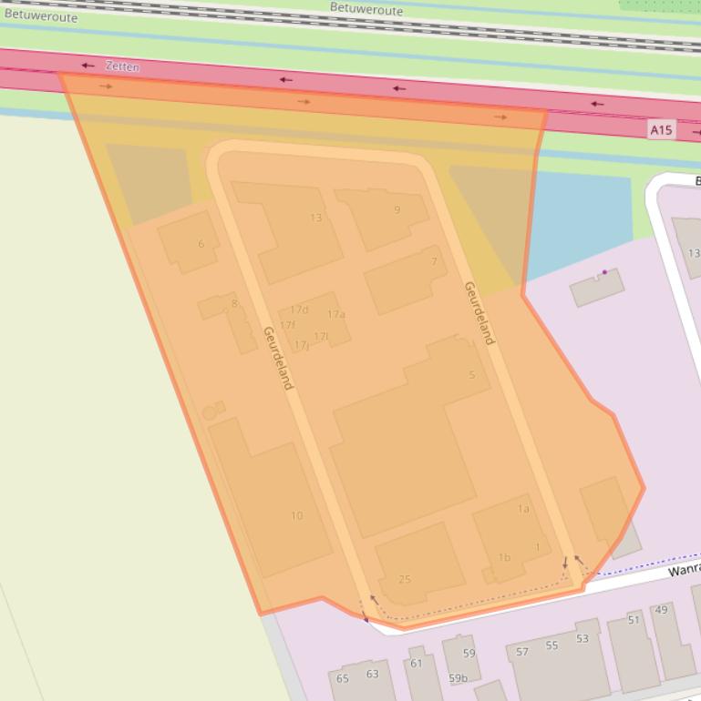 Kaart van postcodegebied 6673DR.