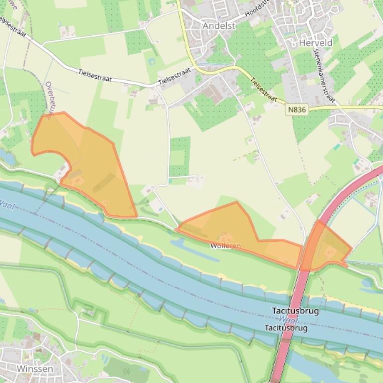 Kaart van postcodegebied 6673MC.
