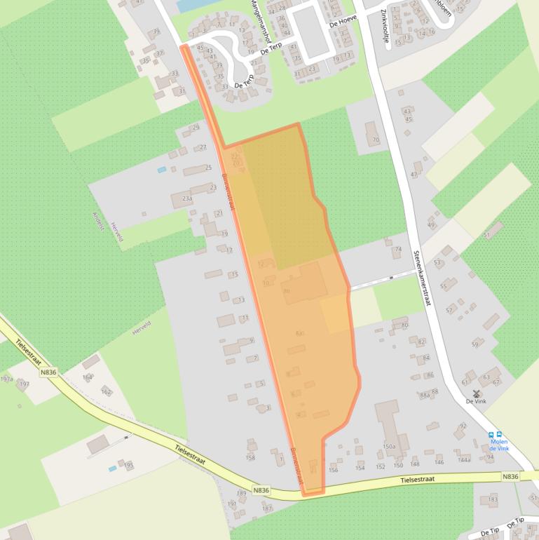 Kaart van postcodegebied 6674BZ.