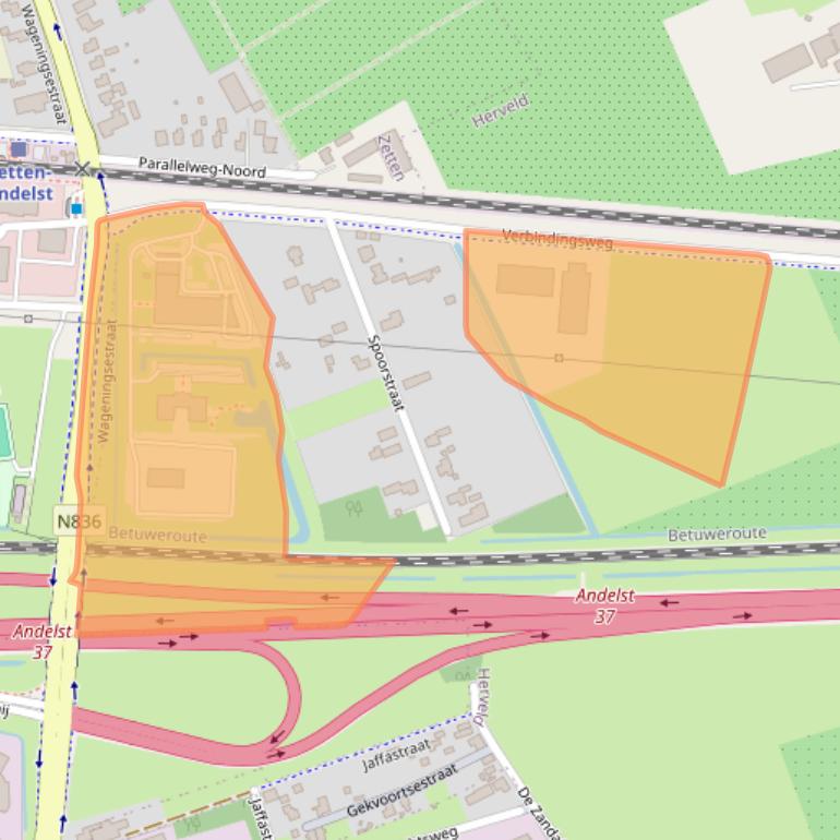 Kaart van postcodegebied 6674DL.