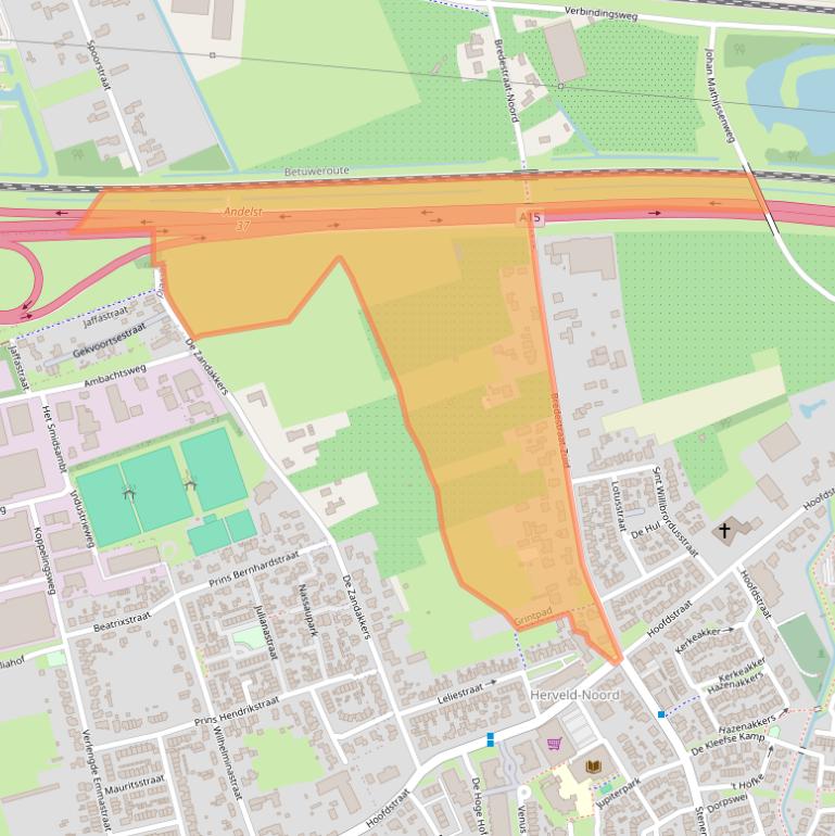 Kaart van postcodegebied 6674LA.