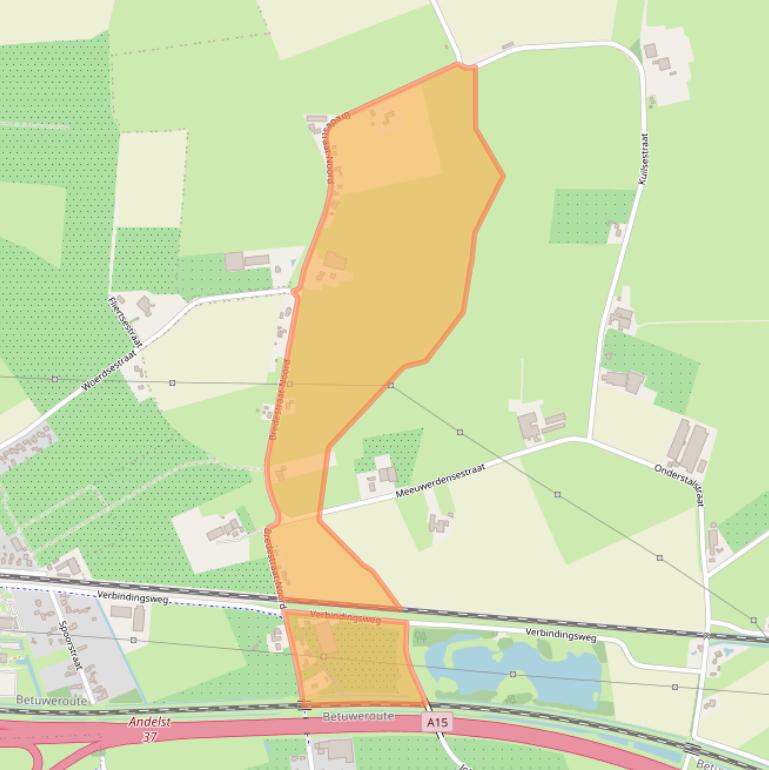 Kaart van postcodegebied 6674MN.