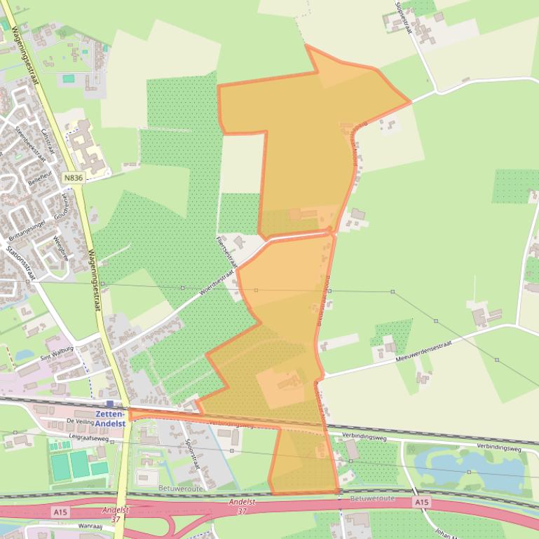 Kaart van postcodegebied 6674MP.