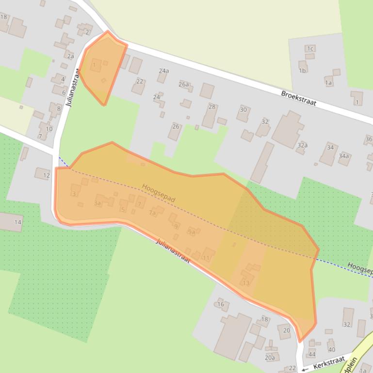 Kaart van postcodegebied 6675BK.