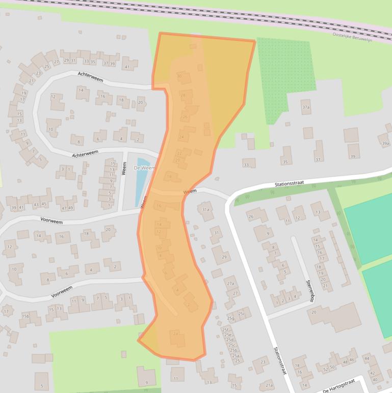 Kaart van postcodegebied 6675EB.