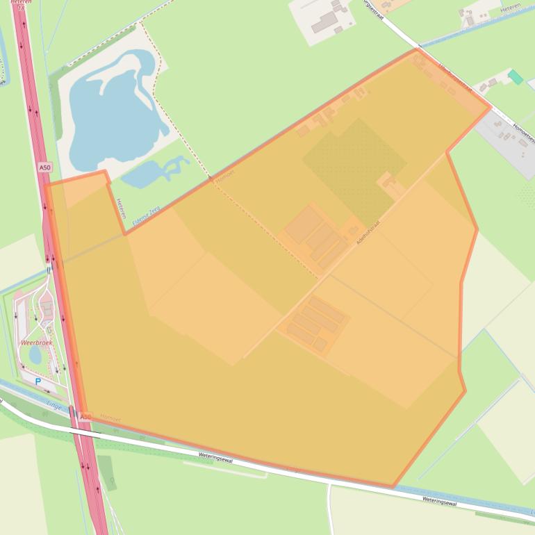 Kaart van postcodegebied 6676LC.