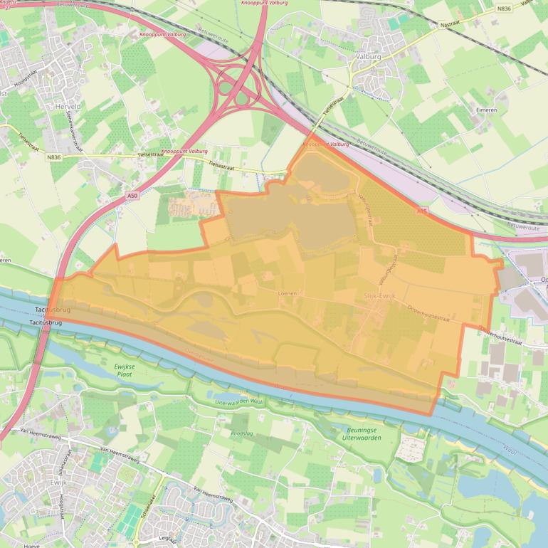 Kaart van postcodegebied 6677.