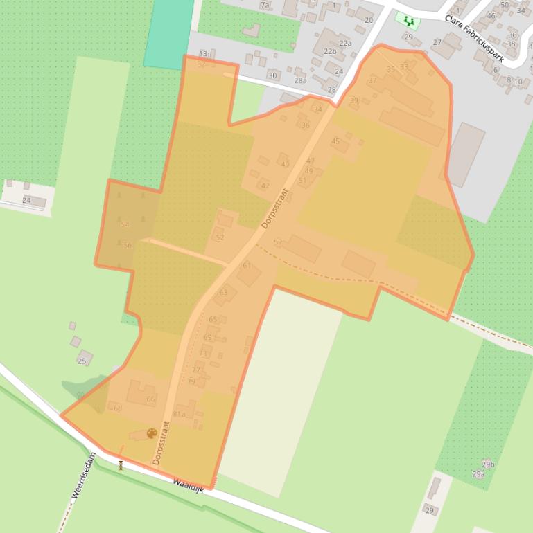 Kaart van postcodegebied 6677PJ.