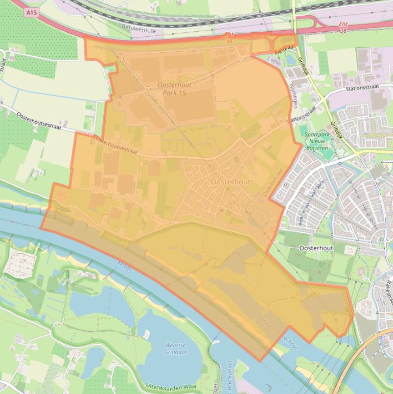Kaart van postcodegebied 6678.