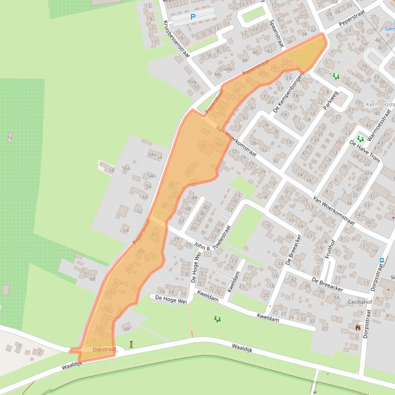 Kaart van postcodegebied 6678AL.