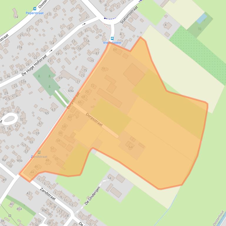 Kaart van postcodegebied 6678BJ.