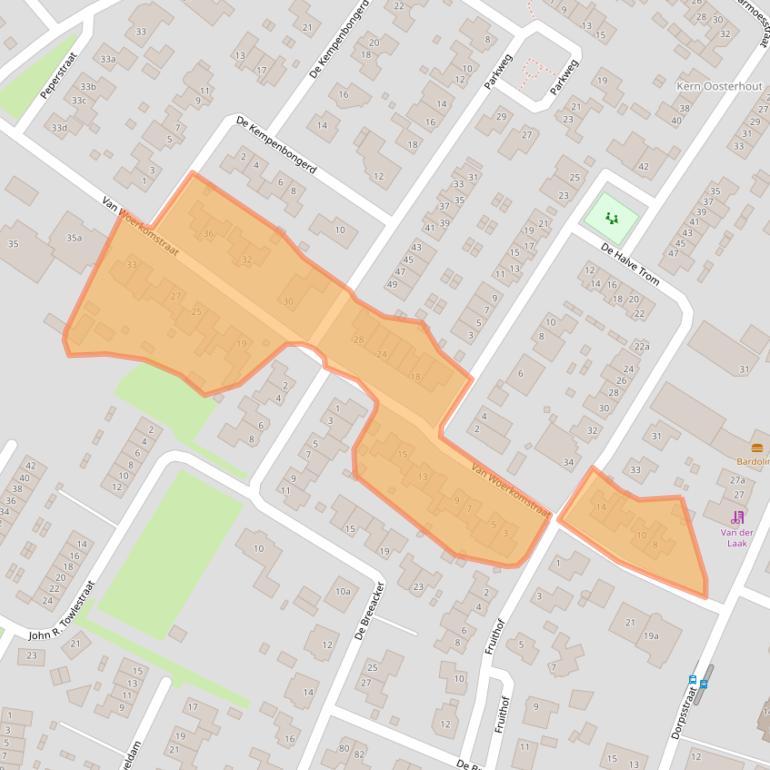 Kaart van postcodegebied 6678BL.