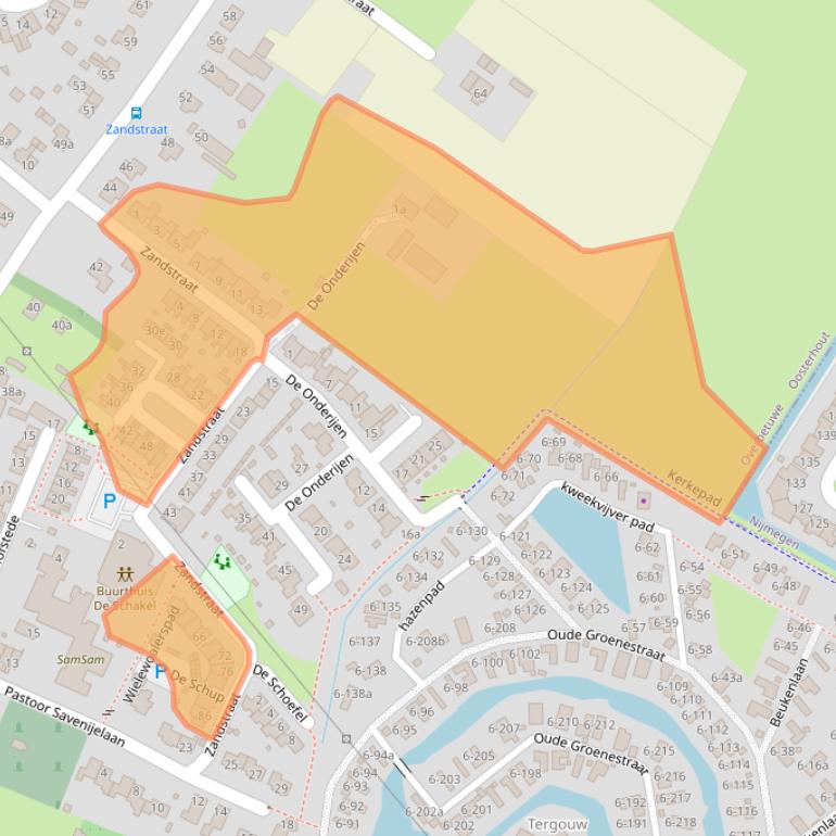 Kaart van postcodegebied 6678BM.