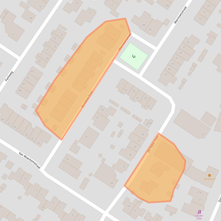 Kaart van postcodegebied 6678BV.