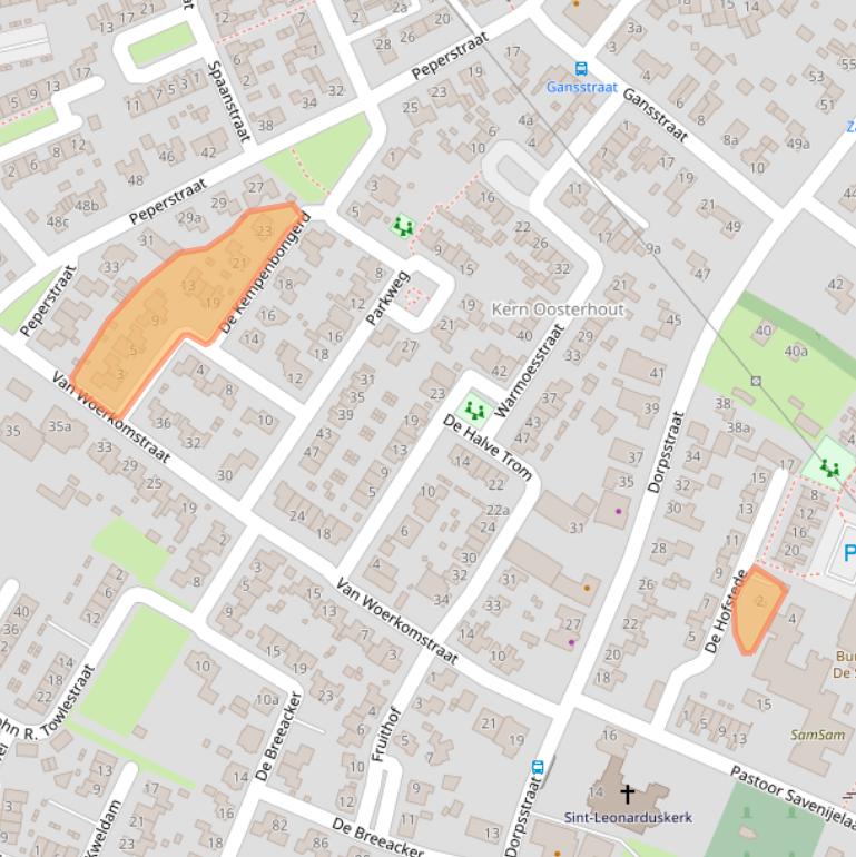 Kaart van postcodegebied 6678BX.