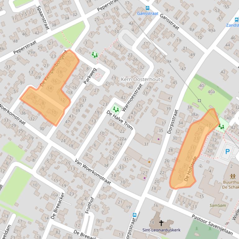 Kaart van postcodegebied 6678BZ.