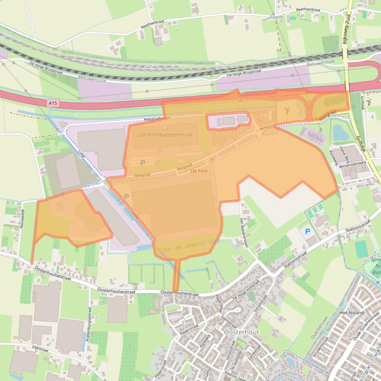 Kaart van postcodegebied 6678PJ.