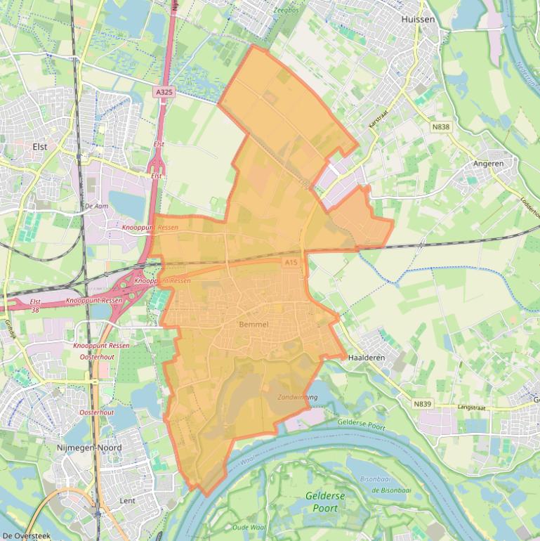 Kaart van postcodegebied 6681.