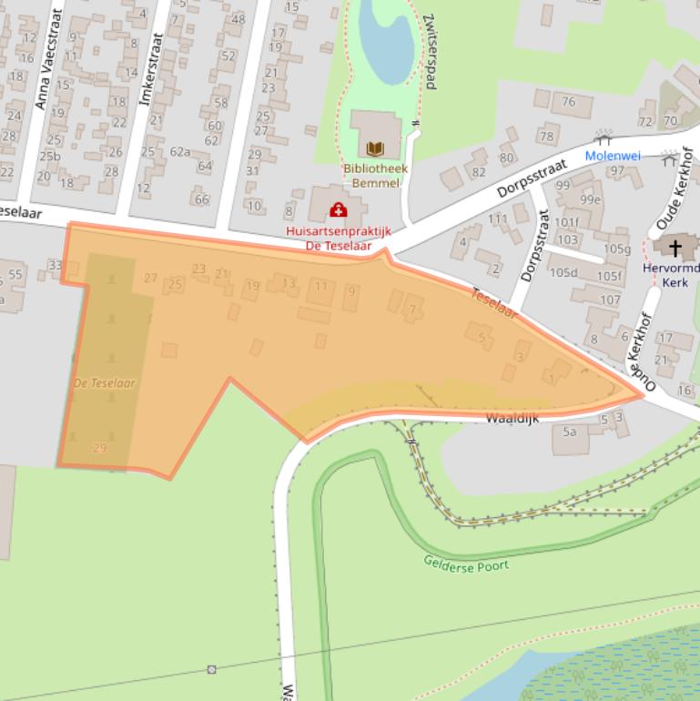 Kaart van postcodegebied 6681BD.