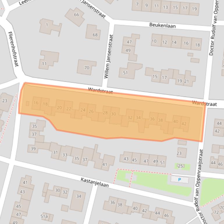 Kaart van postcodegebied 6681CJ.