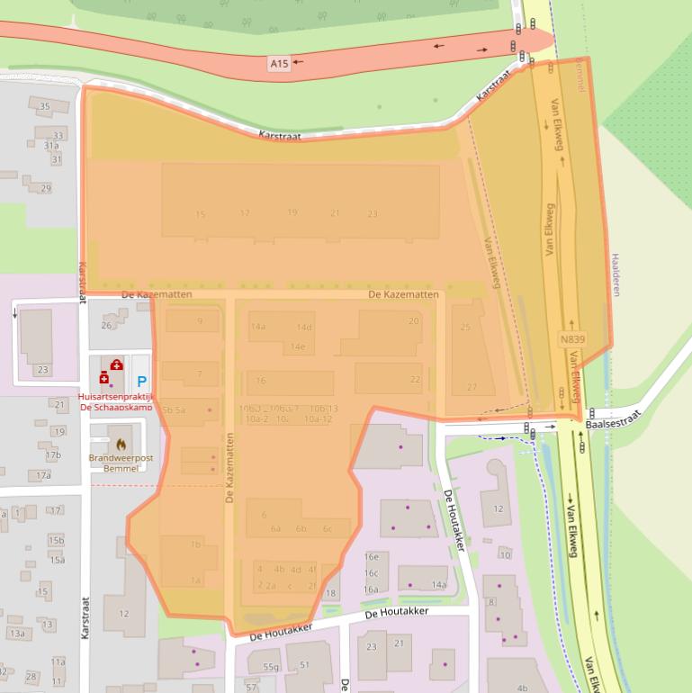 Kaart van postcodegebied 6681CS.