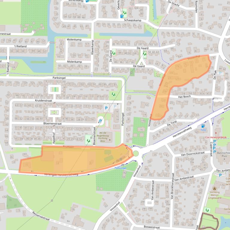 Kaart van postcodegebied 6681DJ.