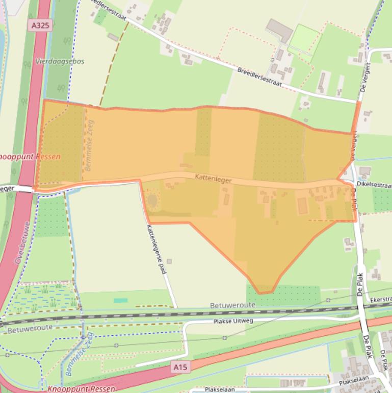 Kaart van postcodegebied 6681DT.