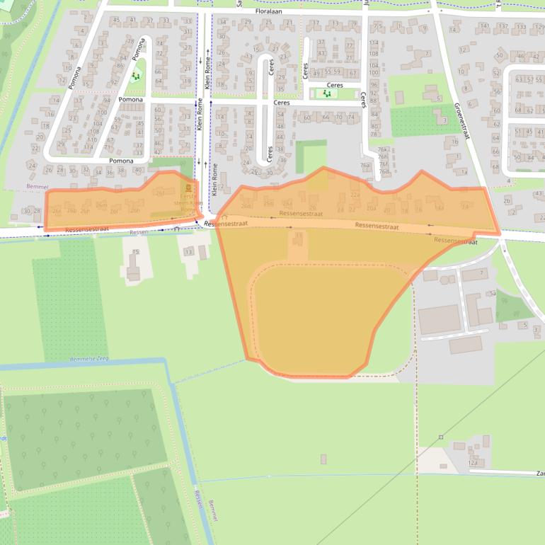 Kaart van postcodegebied 6681DZ.