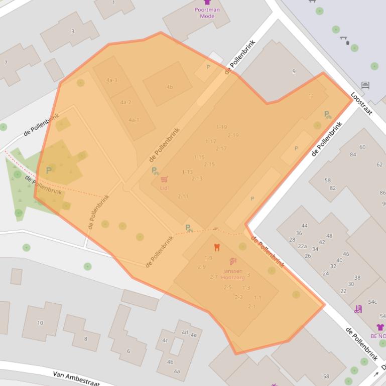 Kaart van postcodegebied 6681JA.