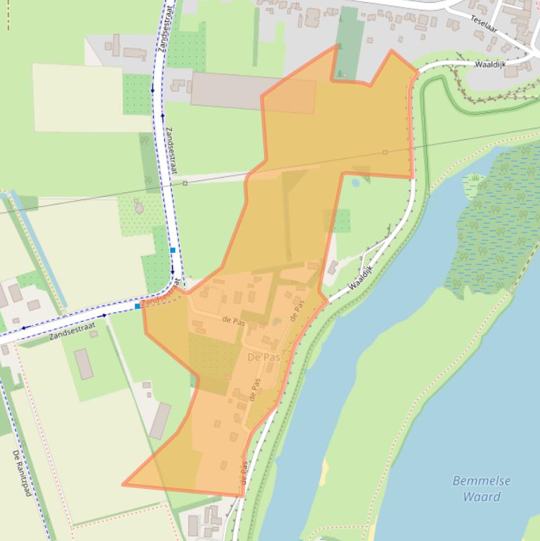 Kaart van postcodegebied 6681KC.