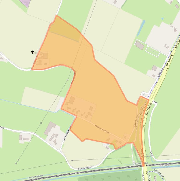 Kaart van postcodegebied 6681LG.