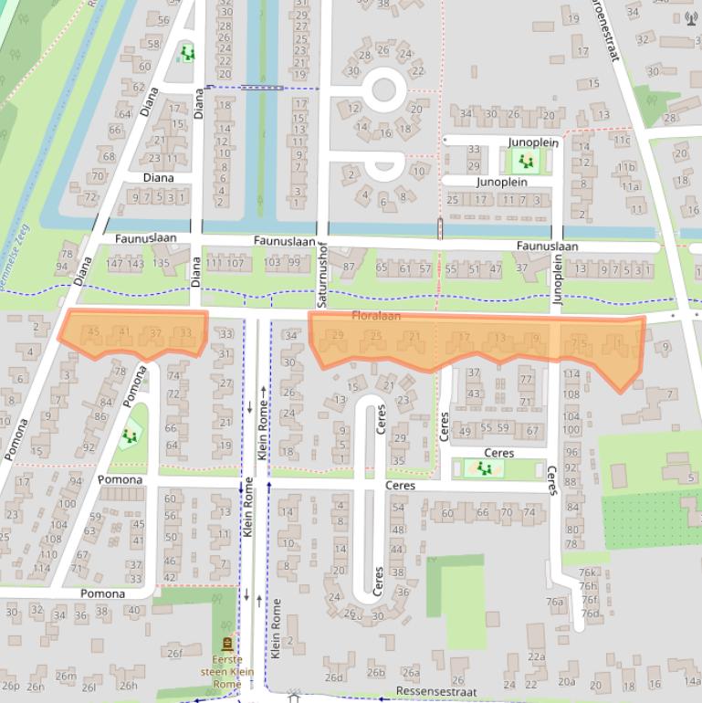 Kaart van postcodegebied 6681PC.