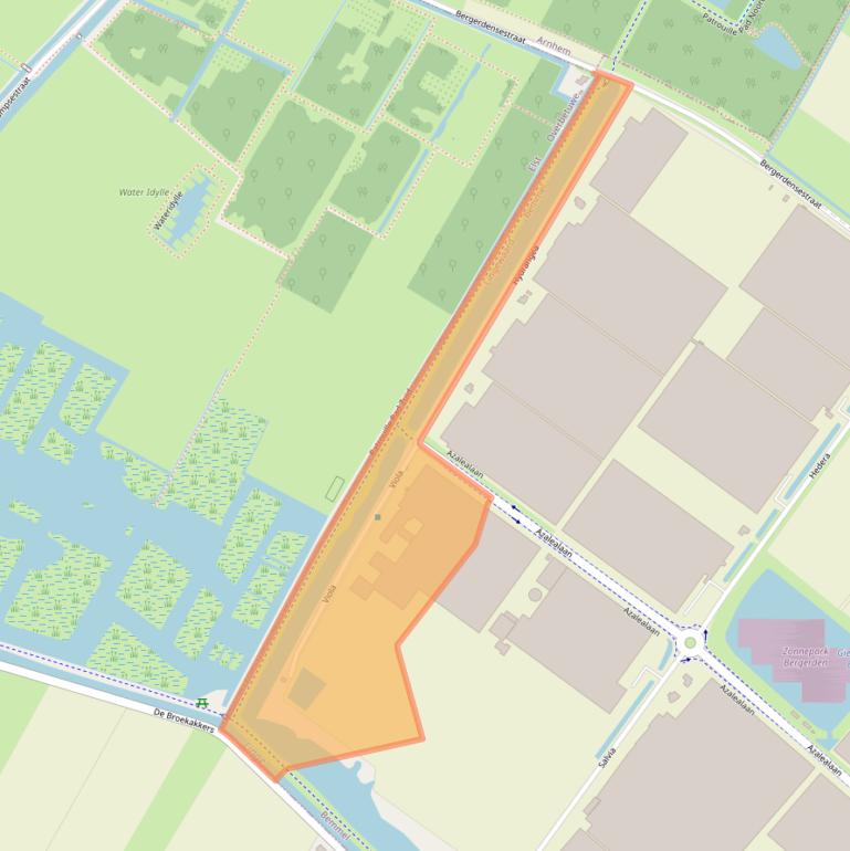 Kaart van postcodegebied 6681RA.