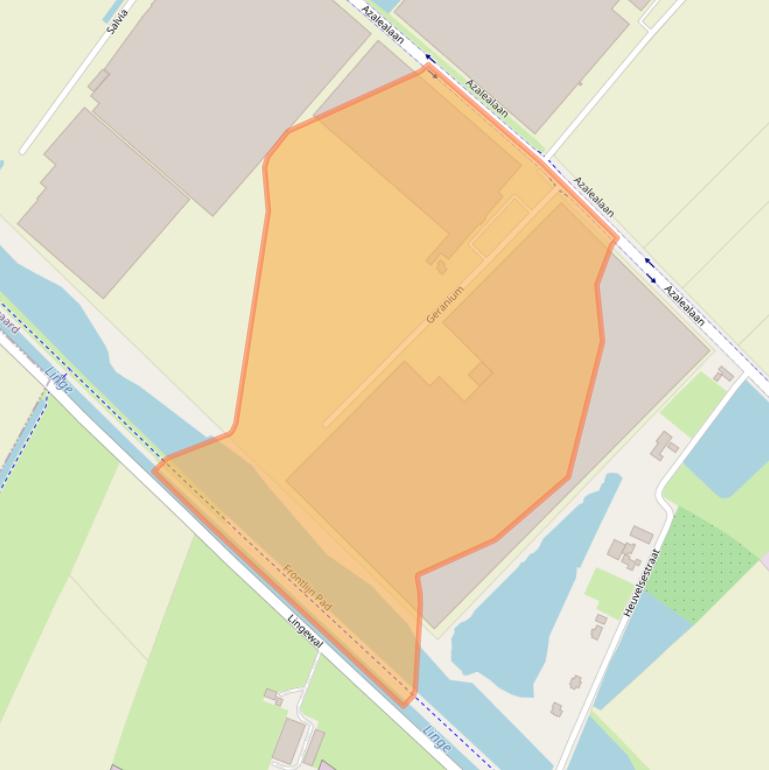 Kaart van postcodegebied 6681RE.