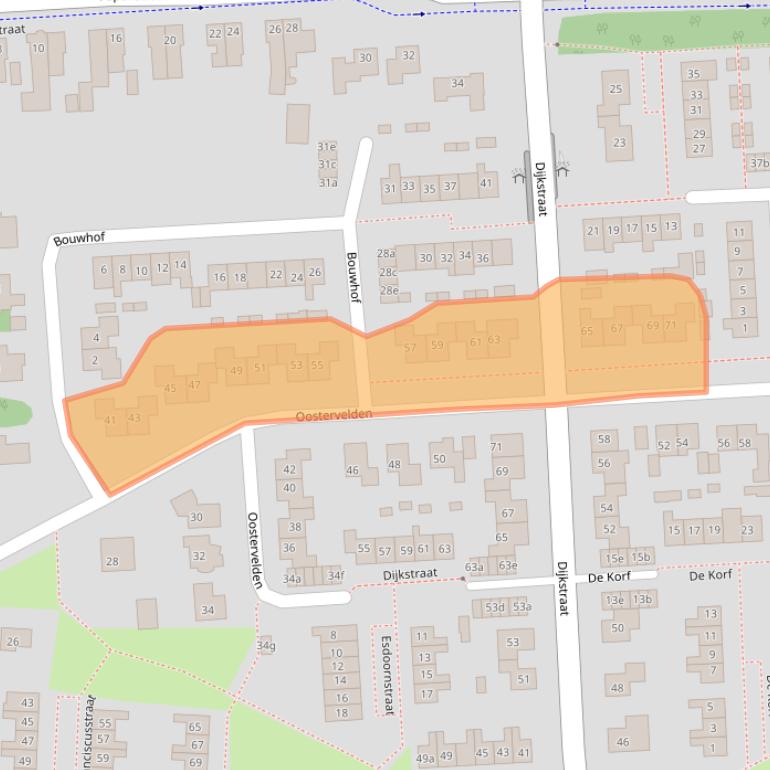 Kaart van postcodegebied 6681WR.