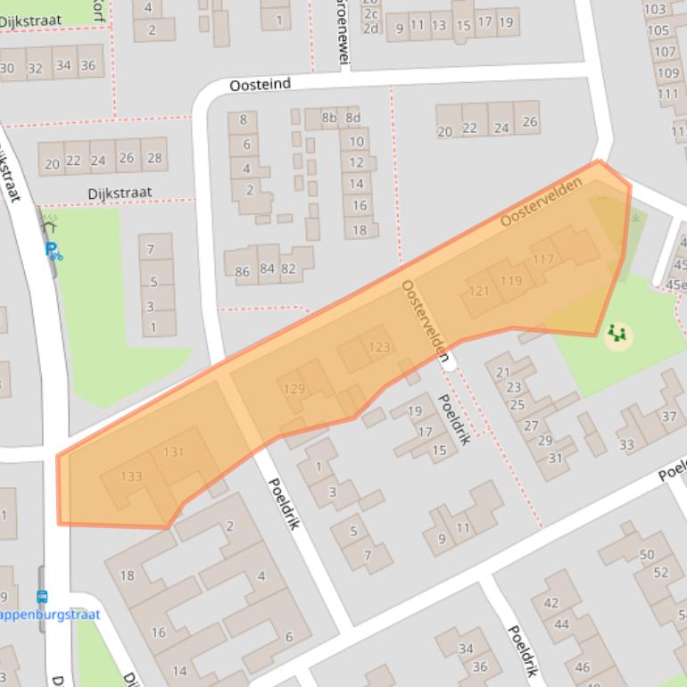 Kaart van postcodegebied 6681WT.