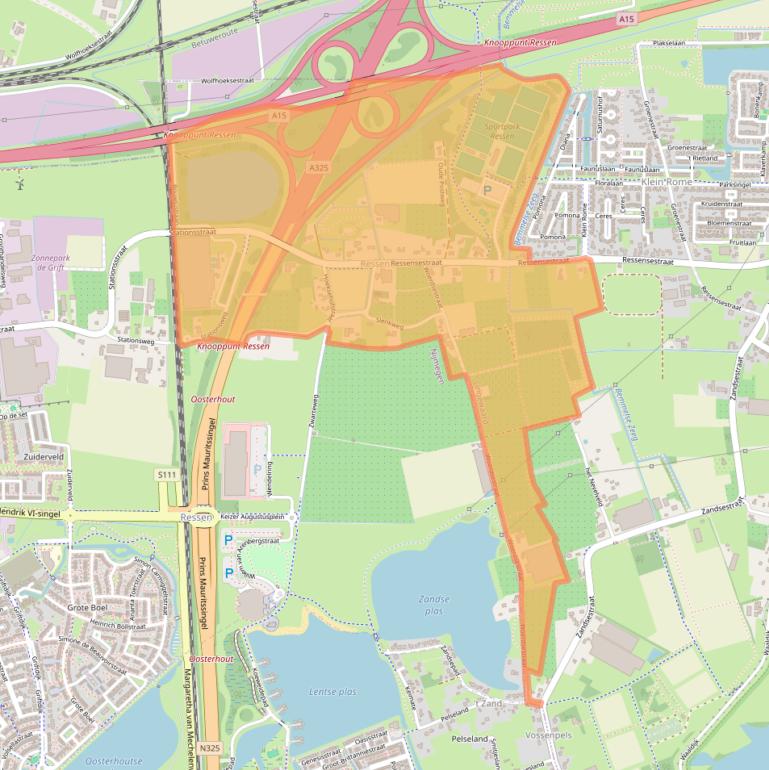 Kaart van postcodegebied 6684.