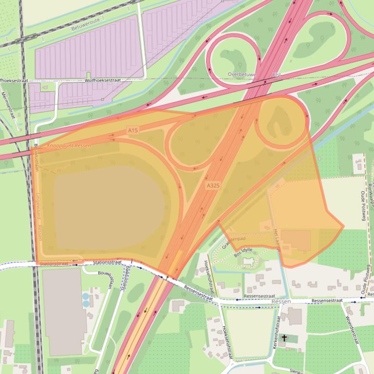 Kaart van postcodegebied 6684DD.