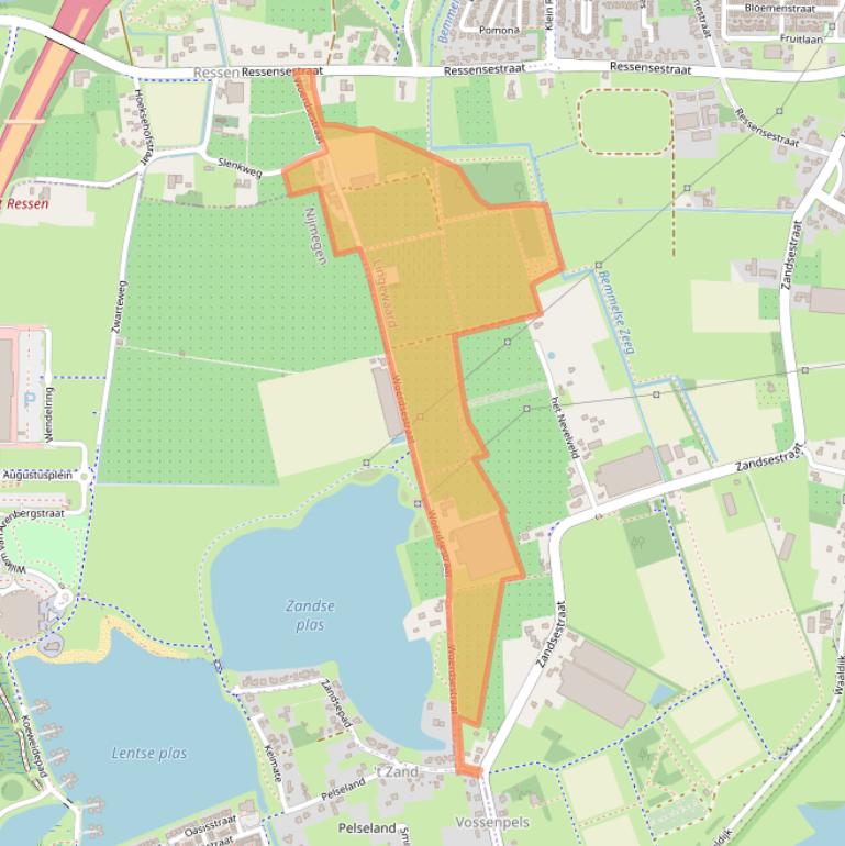 Kaart van postcodegebied 6684DL.