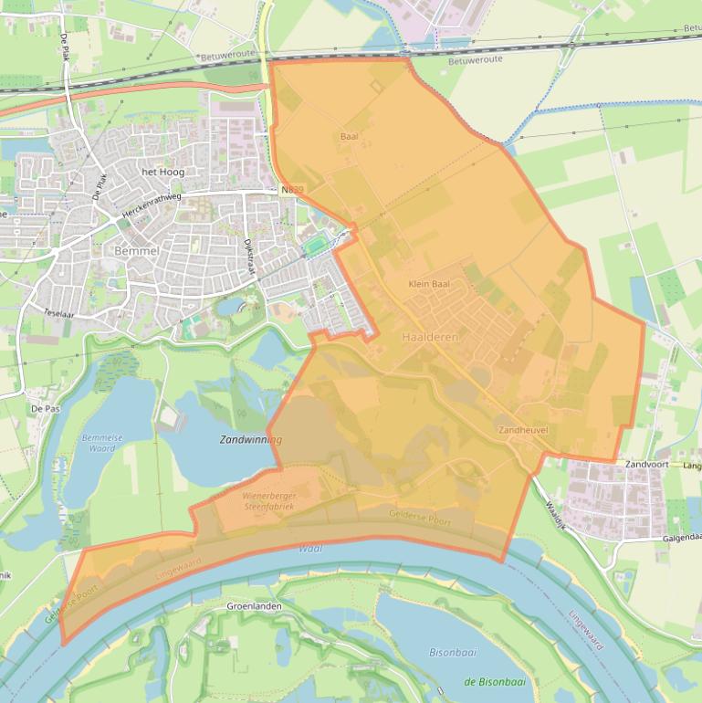 Kaart van postcodegebied 6685.