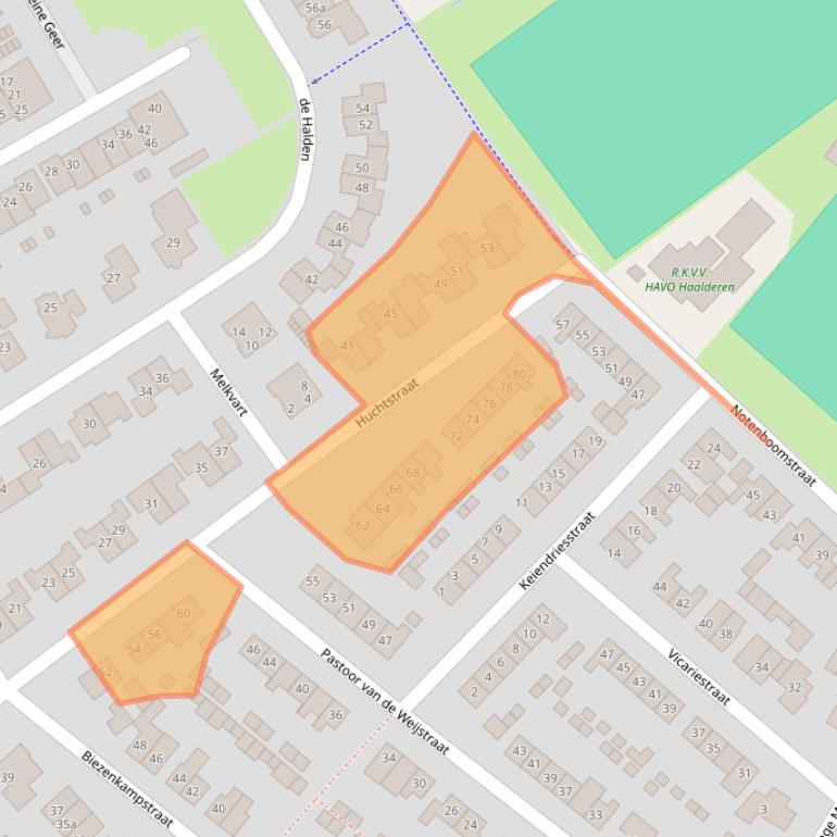 Kaart van postcodegebied 6685AG.